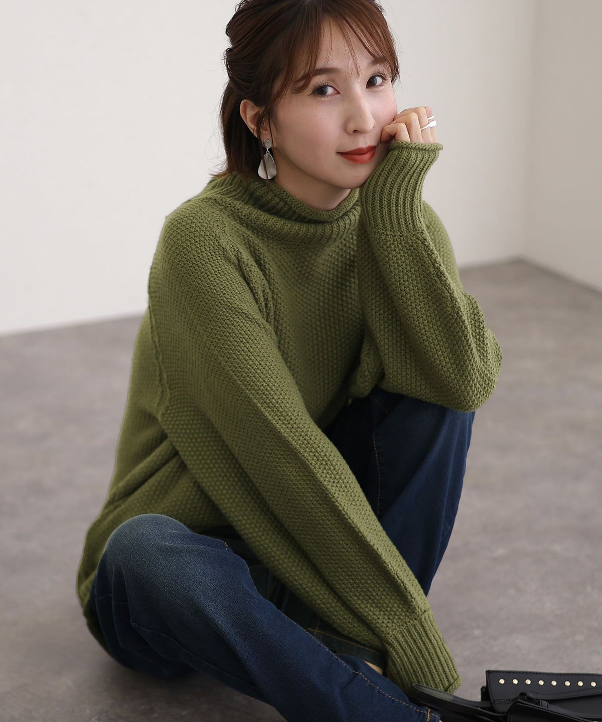 チャンキー鹿の子編みセーター