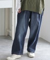 前バックルバルーンデニムパンツ