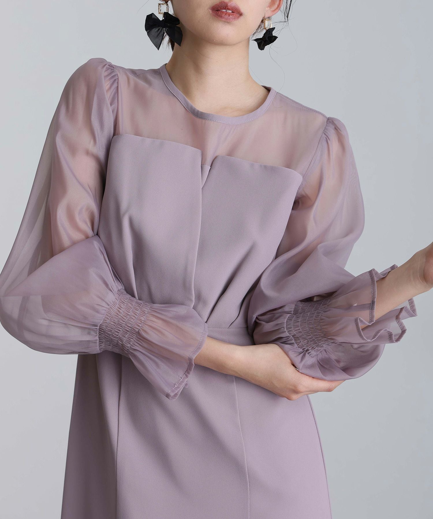 atlo シフォンビスチェタイトワンピース　XL シフォンビスチェタイトワンピース｜PourVous