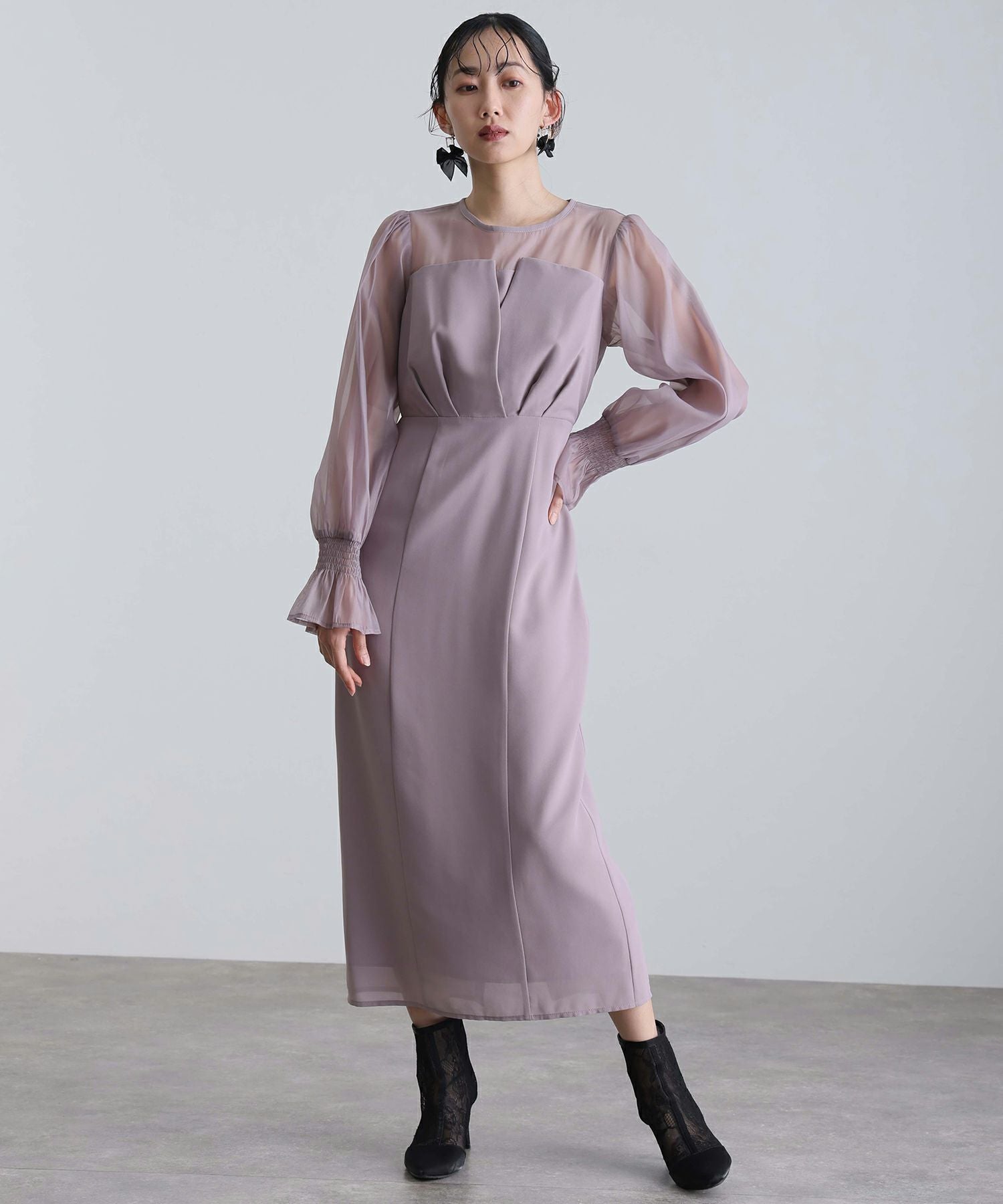 シフォンビスチェタイトワンピース｜PourVous