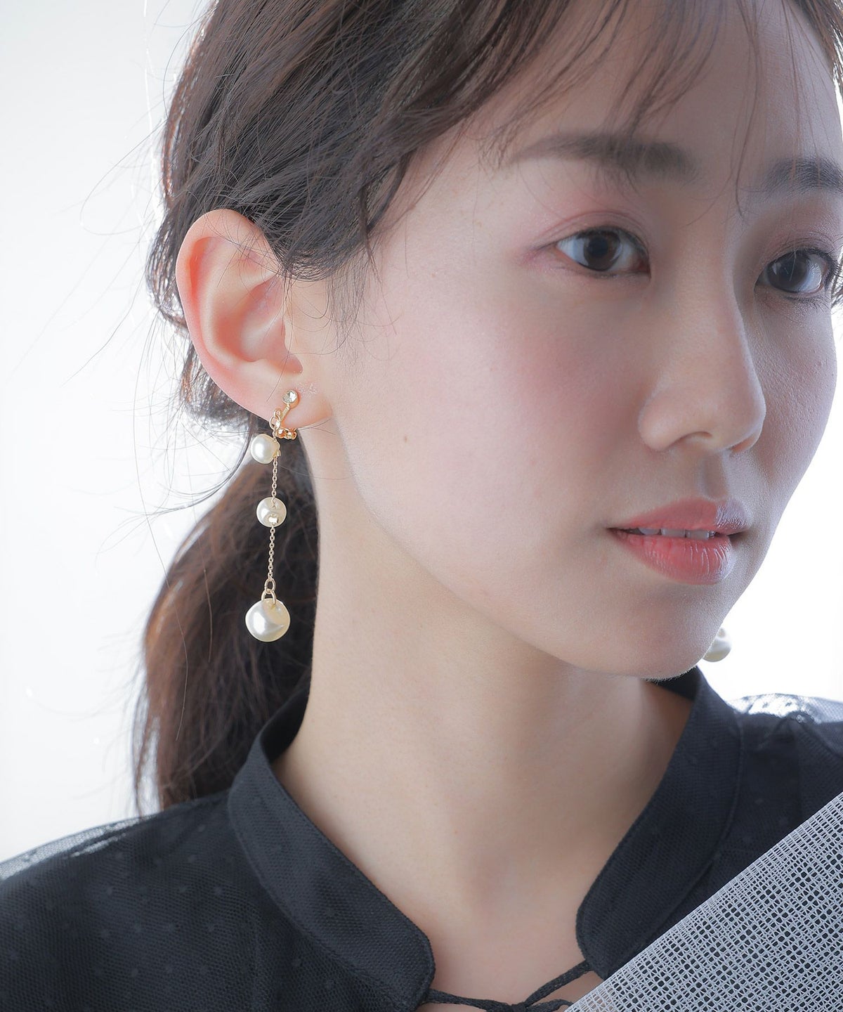 3連パールイヤリング