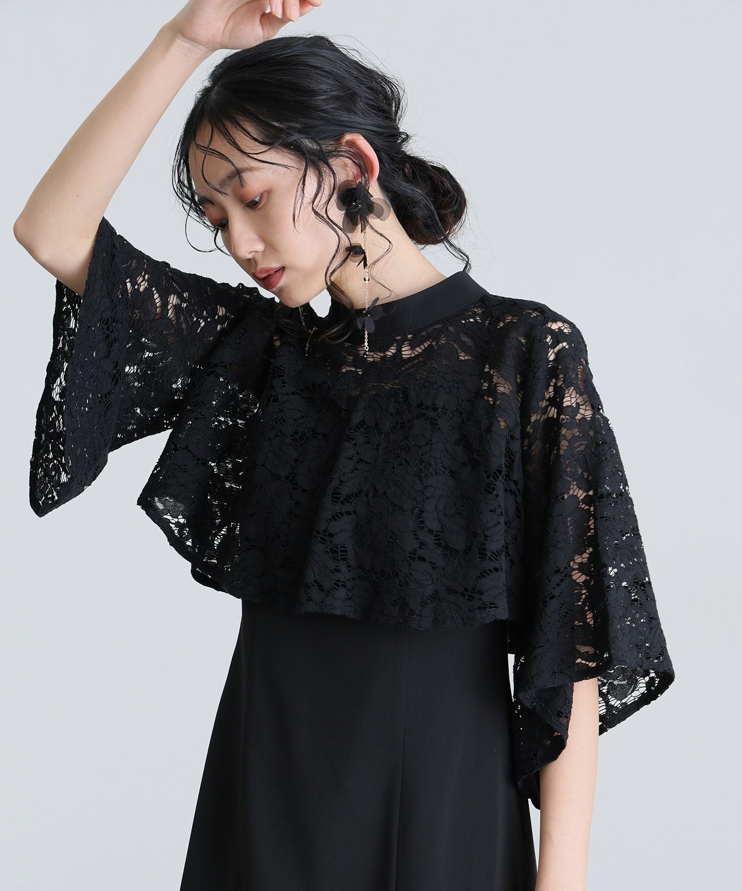 atlo フリルマキシドレス S short ショート　カーキ 2WAYショート丈トップスドレス｜PourVous