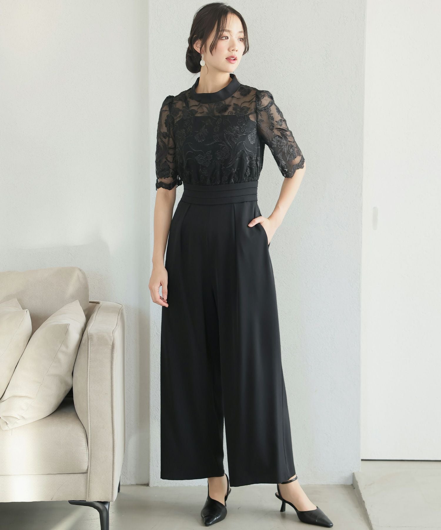 PourVous レースパンツレイヤードドレス プールヴー ワンピース・ドレス PourVous（プールヴー） パンツドレス : ZOZOTOWN Yahoo!店 - 通販
