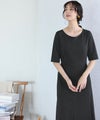 Uネックシンプルワンピース