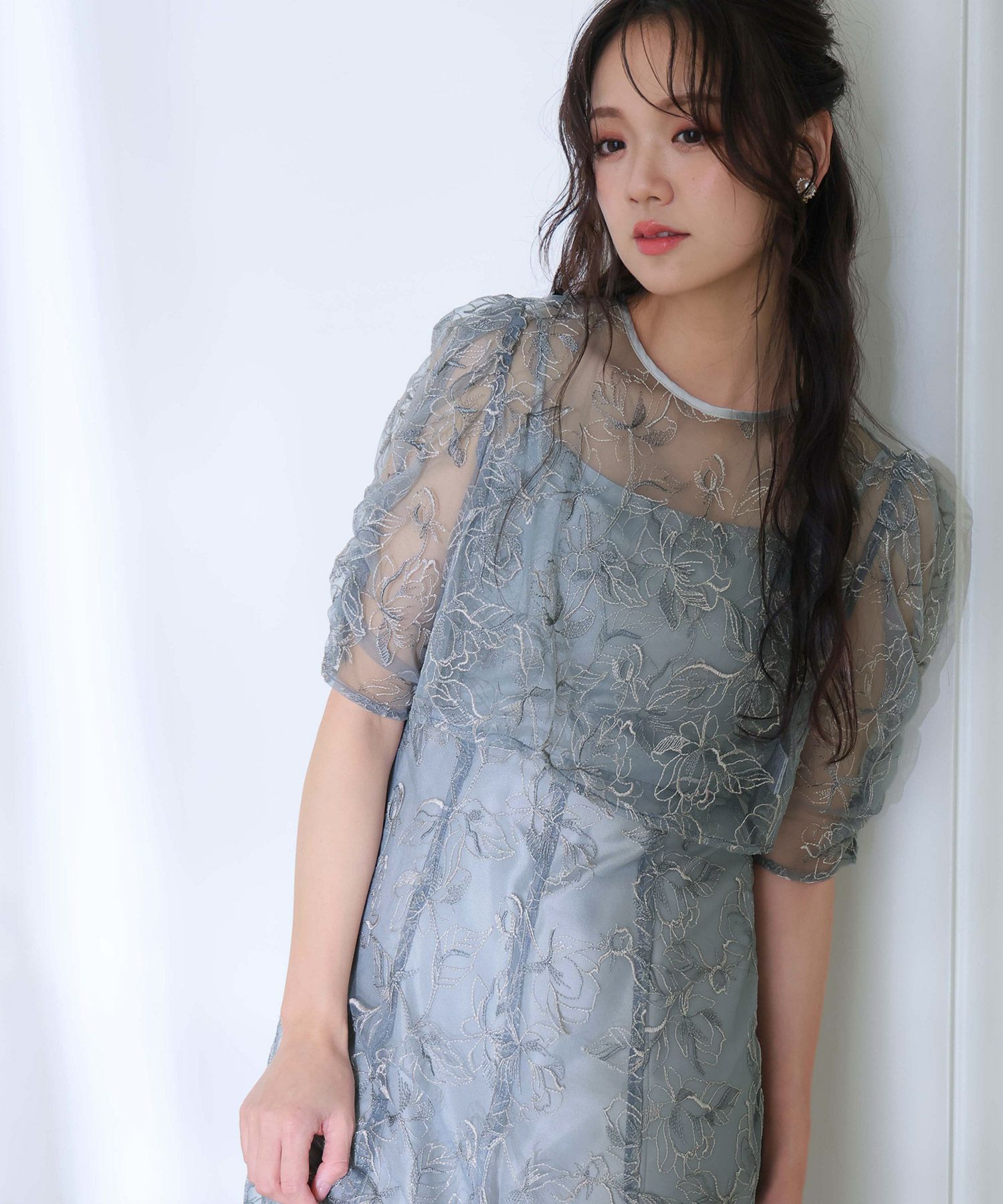 トップス付き花柄刺繍ドレス | PourVous（プールヴー）パーティー