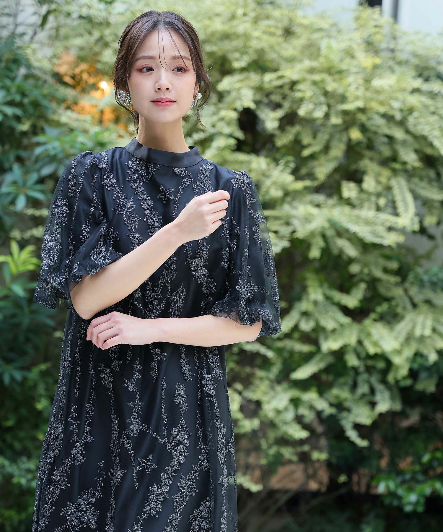 総刺繍テントラインドレス | PourVous（プールヴー）パーティードレス