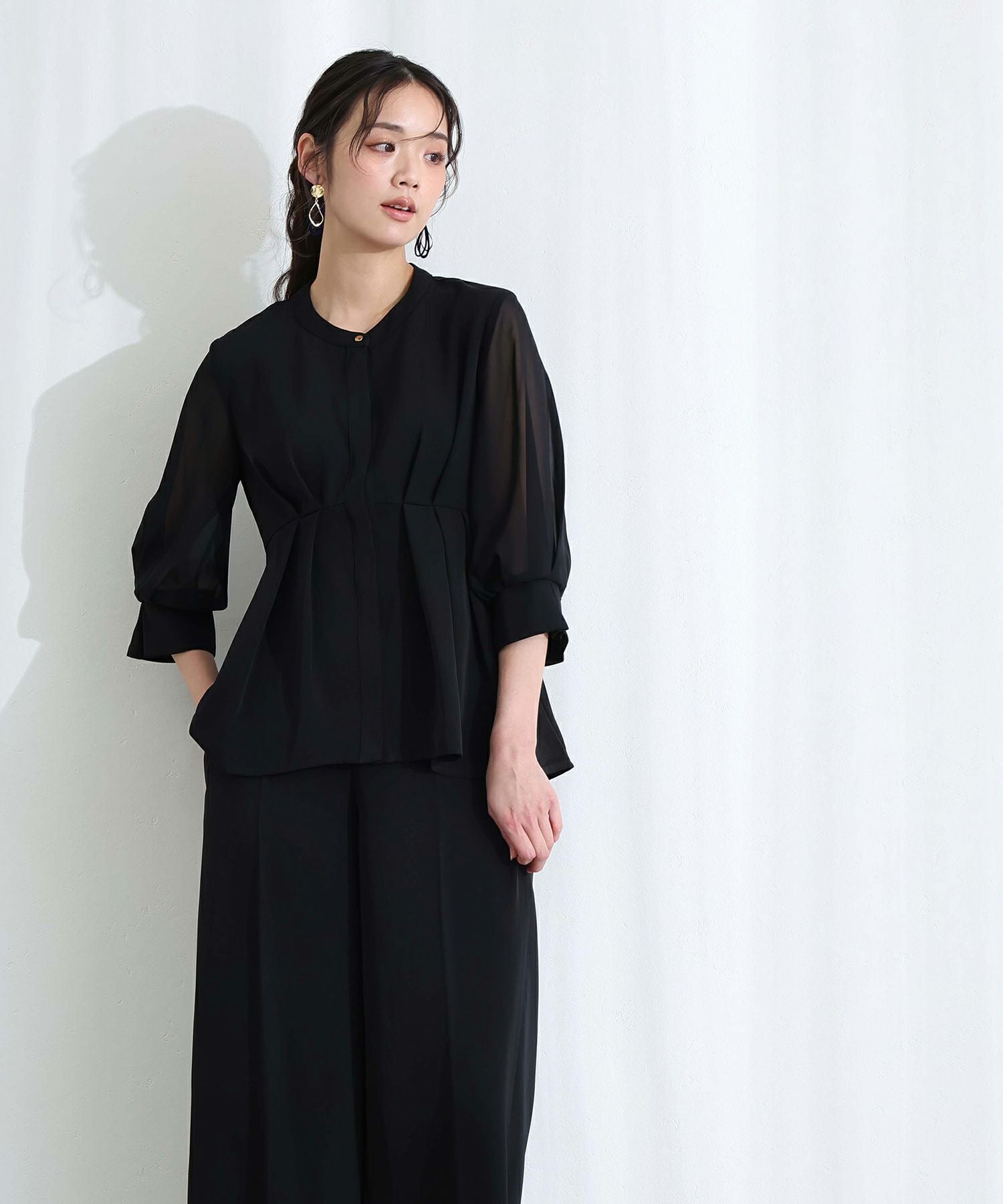 ペプラムセットアップパンツドレス 2点セット　Mサイズ ペプラム2点セットパンツドレス | PourVous（プールヴー）パーティー