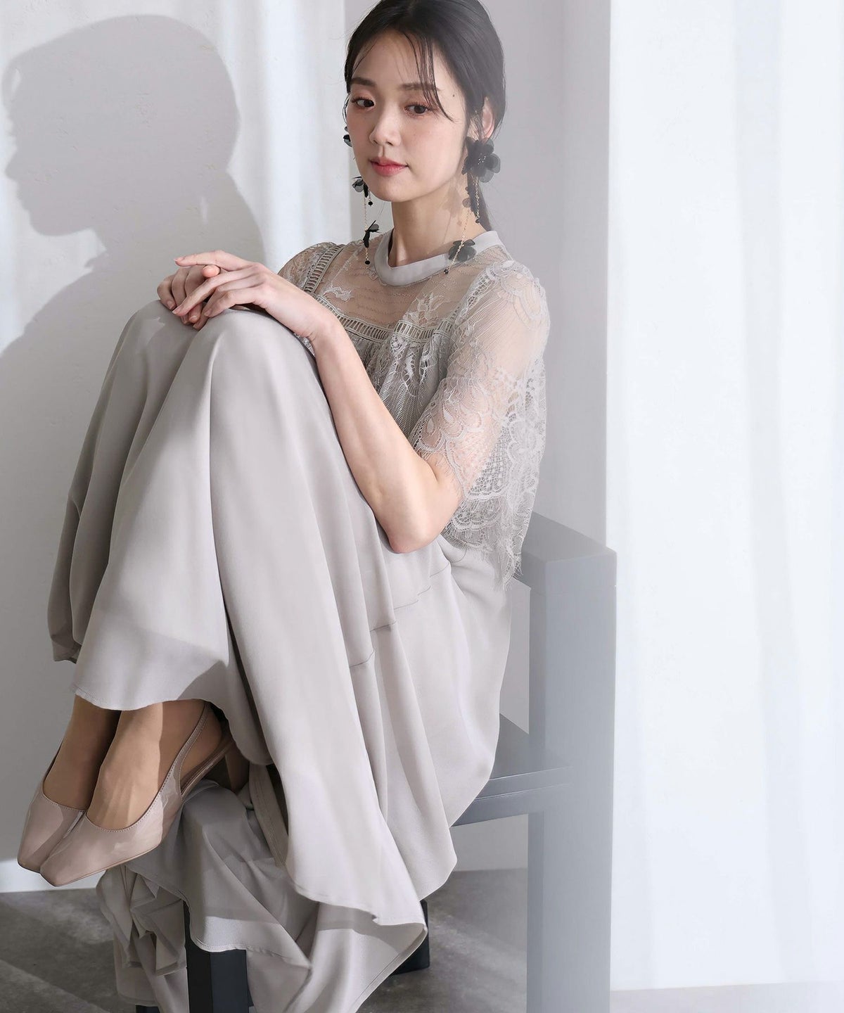 ギャザートップス＆パンツ2点セットドレス