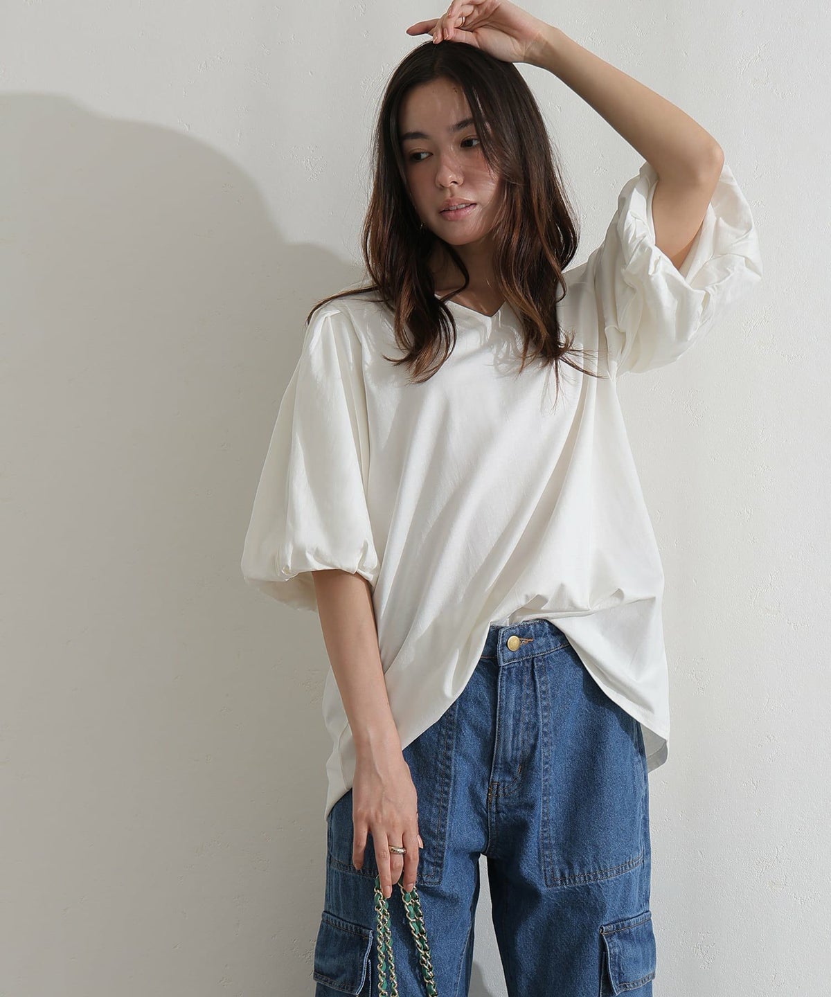 コットンパフスリーブTシャツ