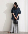 エアリーデニム 袖パフスリーブシャツ
