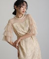 ティアードスリーブ刺繍ドレス