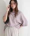 コットンワッフル7分袖ドルマンTシャツ
