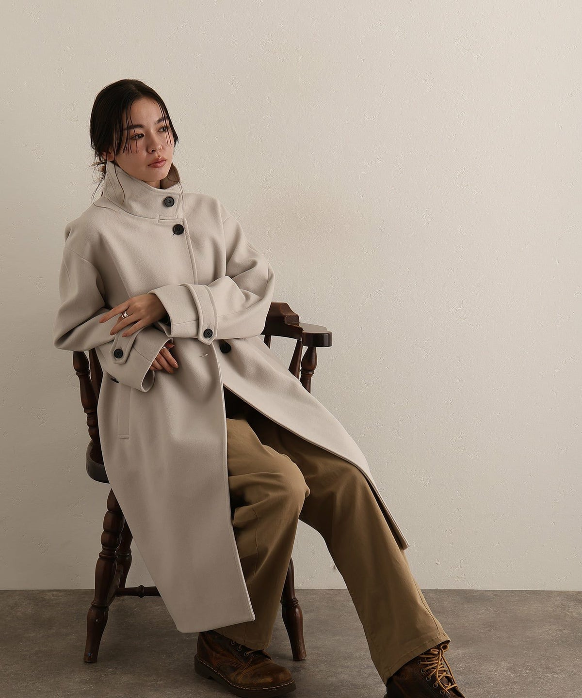 フェイクウールコート