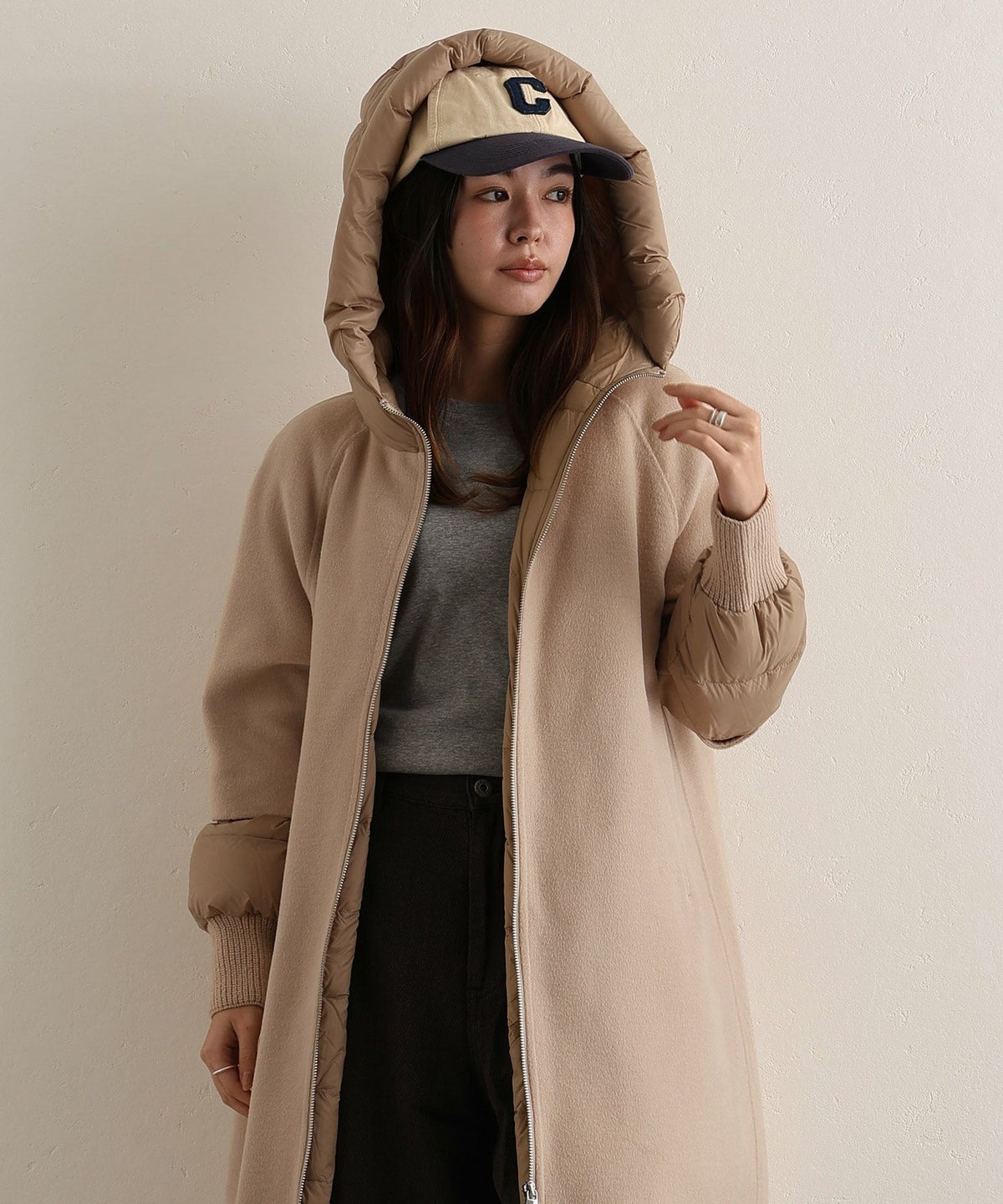 ウールコート ダウンライナー付き