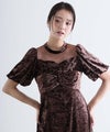 リボンツイストラインストーンベロアIラインドレス